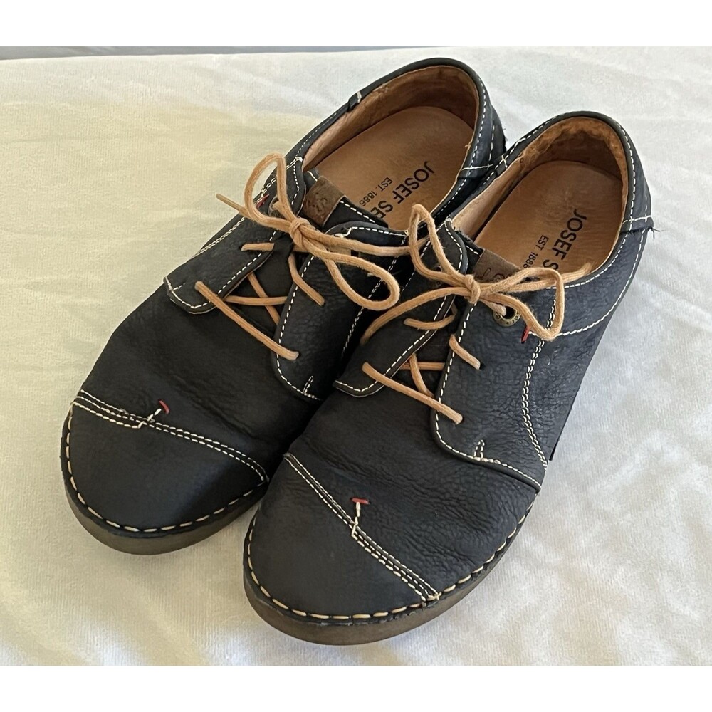 Josef Seibel Shoes Leather Comfort Lace Up Walking Shoes Germany Fergey US 8-8.5